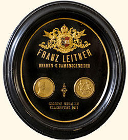 Goldene Schneidermedaillie Franz Leitner 1911